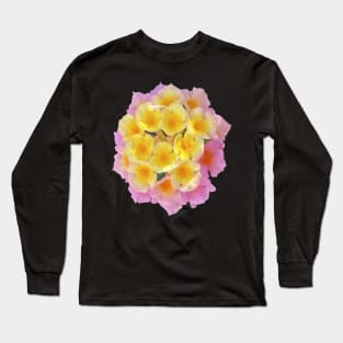 Yellow and Pink Lantana Camara Flower Long Sleeve T-Shirt